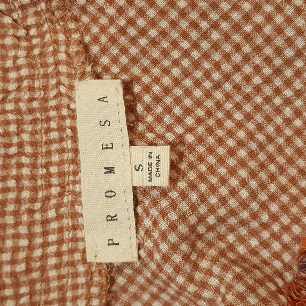 🥀NWT/NWOT Promesa V-Neck Plaid Frayed Blouse (S)🥀 - Picture 9 of 10
